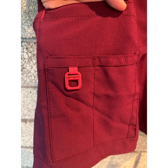 Carhartt Burgundy Womens Medical Scrub Top XL W/ Pockets & Utility Loop - Picture 2 of 7